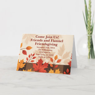 Cartes Pour Fêtes Annuelles Carton d'invitation Friendsgiving entre amis et fl
