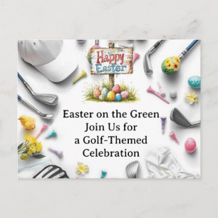 Cartes Pour Fêtes Annuelles Carton d'invitation Golf oeufs de Pâques balles et