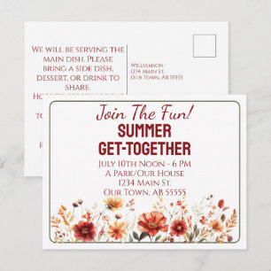 Cartes Pour Fêtes Annuelles Carton d'invitation pour BBQ Potluck de rassemblem