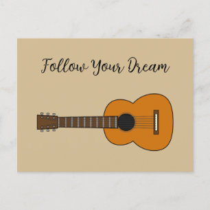 Cartes Pour Fêtes Annuelles Carton simple de guitare acoustique