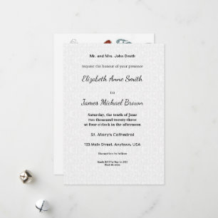 Cartes Pour Fêtes Annuelles Cartons d'Invitation de Mariage   Dessin Élégant d