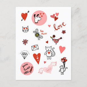 Cartes Pour Fêtes Annuelles Cartoon d'amour de la Saint Valentin