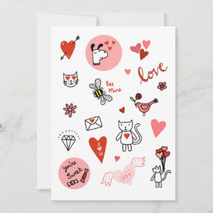Cartes Pour Fêtes Annuelles Cartoon d'amour de la Saint Valentin