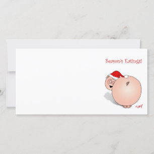 Cartes Pour Fêtes Annuelles Cartoon de cochon pour Bonnes Fêtes (Manges).