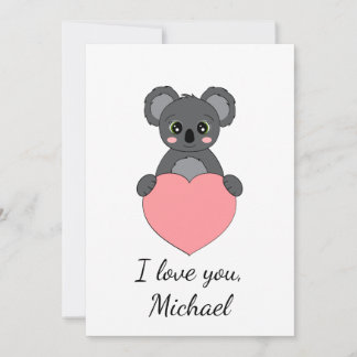 Cartes Pour Fêtes Annuelles Cartoon koala amoureux Saint Valentin
