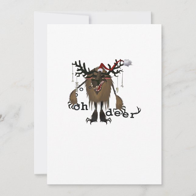 Cartes Pour Fêtes Annuelles Cartoon Oh Deer Funny Reindeer Holiday Gamer Gift (Devant)