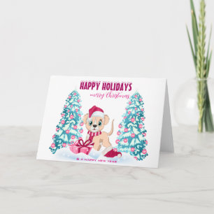 Cartes Pour Fêtes Annuelles Cartoon rose pâle de Noël