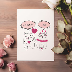 Cartes Pour Fêtes Annuelles Cartoon Sarcastique Chat Couple Saint Valentin