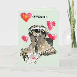 Cartes Pour Fêtes Annuelles Cartoon Sloth Valentines Day Card