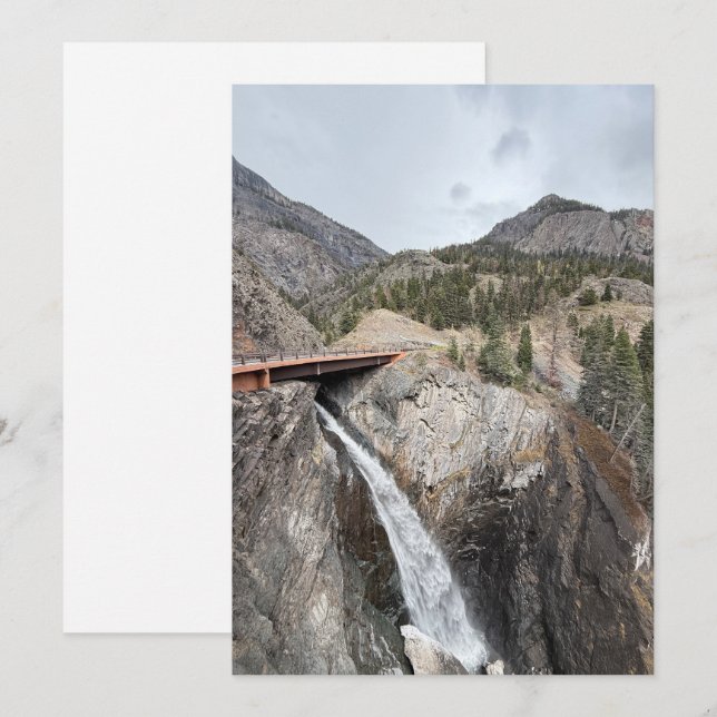 Cartes Pour Fêtes Annuelles Cascade (Devant / Derrière)