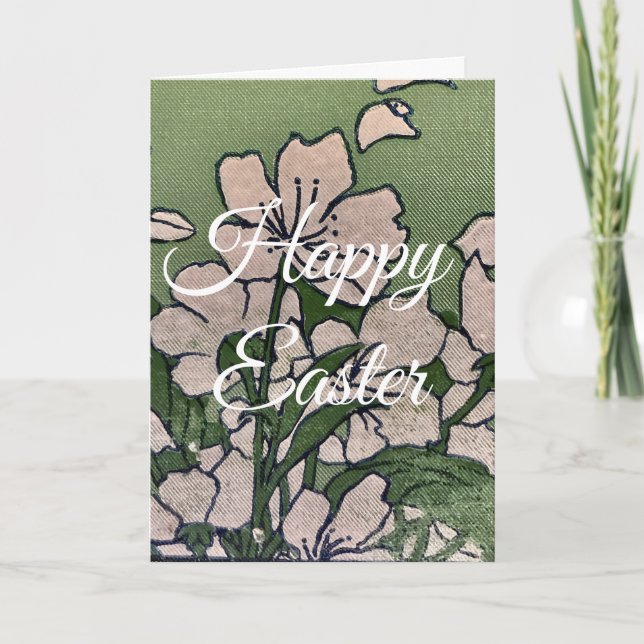 Cartes Pour Fêtes Annuelles Cascade de fleurs roses (Devant)