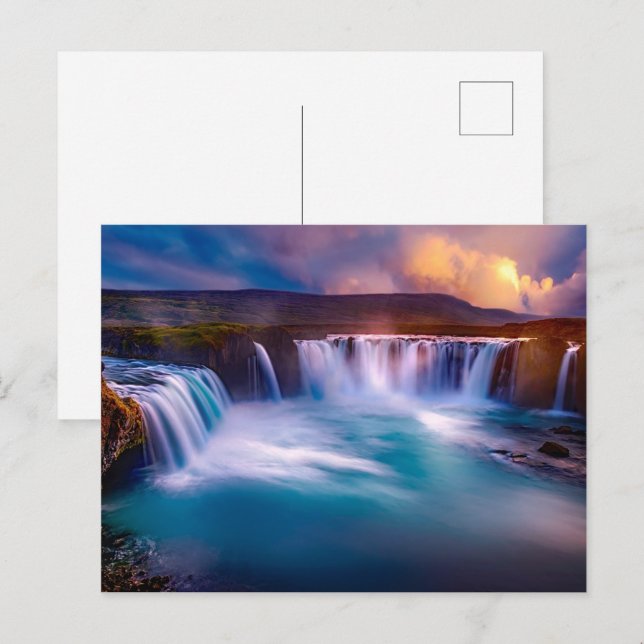 Cartes Pour Fêtes Annuelles Cascade de Godafoss Islande (Devant / Derrière)