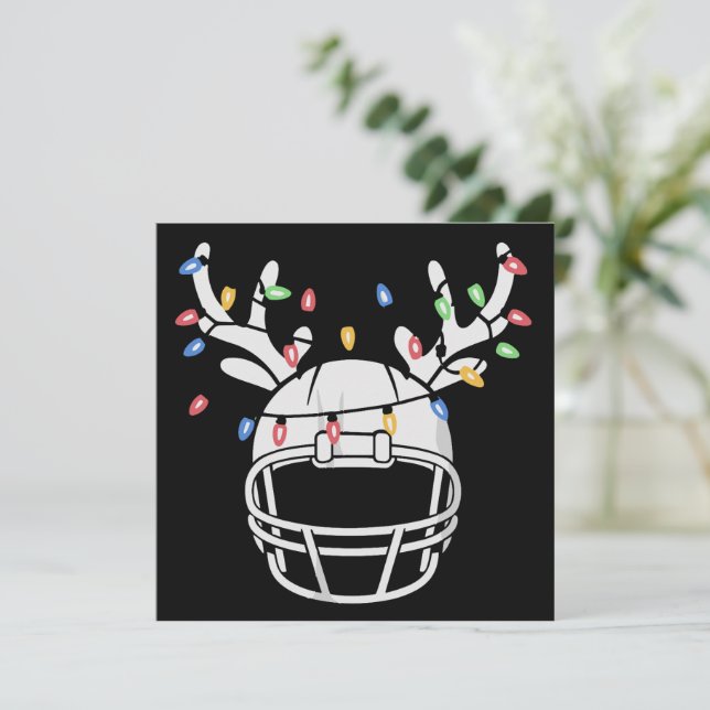 Cartes Pour Fêtes Annuelles Casque de football de Noël Lumières Funny Noël (Debout devant)