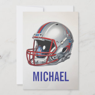Cartes Pour Fêtes Annuelles Casque de football motivationnel inspirant Nom