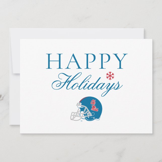 Cartes Pour Fêtes Annuelles Casque de football Ole Miss | Bleu clair (Devant)