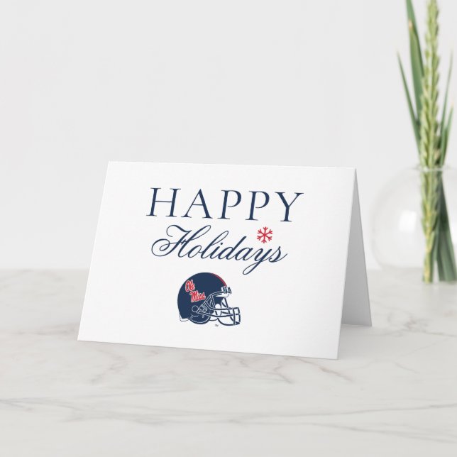 Cartes Pour Fêtes Annuelles Casque de football Ole Miss | Bleu foncé (Devant)