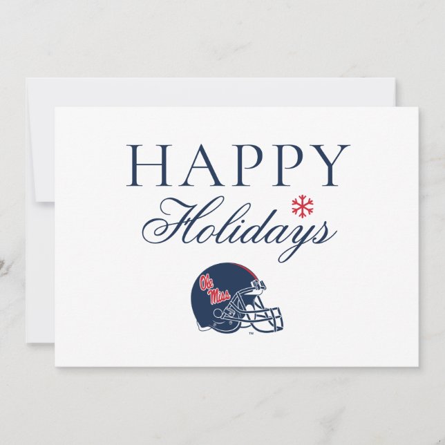 Cartes Pour Fêtes Annuelles Casque de football Ole Miss | Bleu foncé (Devant)