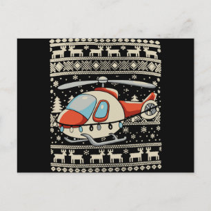 Cartes Pour Fêtes Annuelles Casque de Père Noël en hélicoptère Lumières de Noë