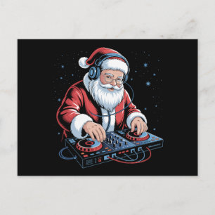 Cartes Pour Fêtes Annuelles Casque DJ Santa Noël Platine Xmas