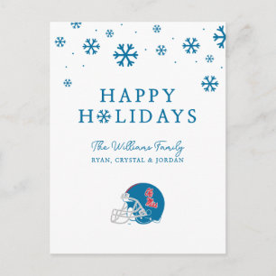 Cartes Pour Fêtes Annuelles Casque Ole Miss Football   Bleu clair