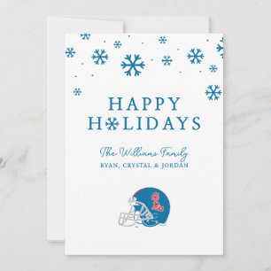 Cartes Pour Fêtes Annuelles Casque Ole Miss Football   Bleu clair