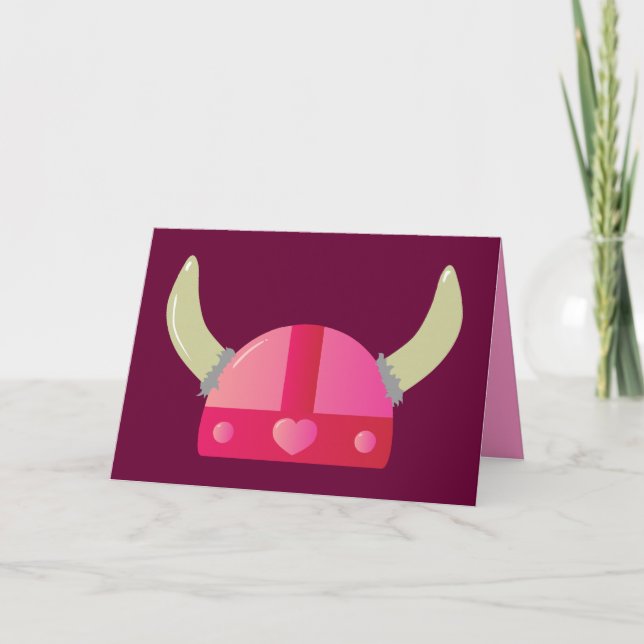 Cartes Pour Fêtes Annuelles Casque Viking Love (Devant)