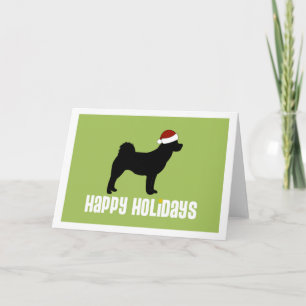 Cartes Pour Fêtes Annuelles Casquette d'Akita Père Noël