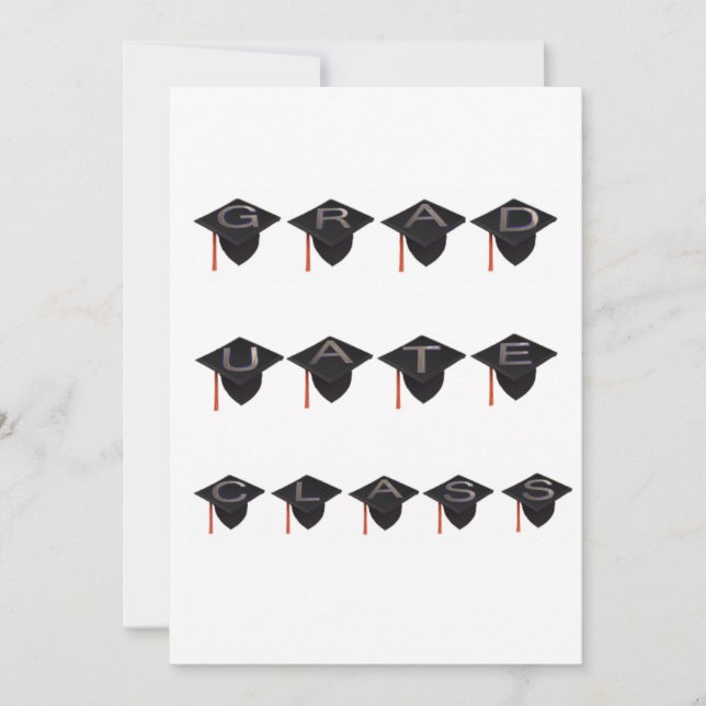 Cartes Pour Fêtes Annuelles Casquette de la classe supérieure Noir Blanc Moder (Devant)