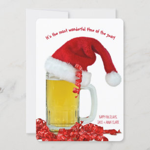 Cartes Pour Fêtes Annuelles Casquette de Noël sur tasse à bière