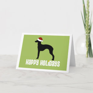 Cartes Pour Fêtes Annuelles Casquette de Père Noël de lévrier italien
