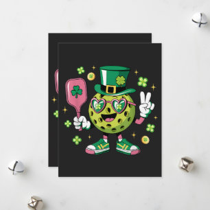 Cartes Pour Fêtes Annuelles Casquette de Pickleball Chanceuse Trèfle Irlandais