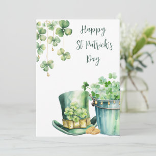 Cartes Pour Fêtes Annuelles Casquette et trèfle de la Saint Patrick