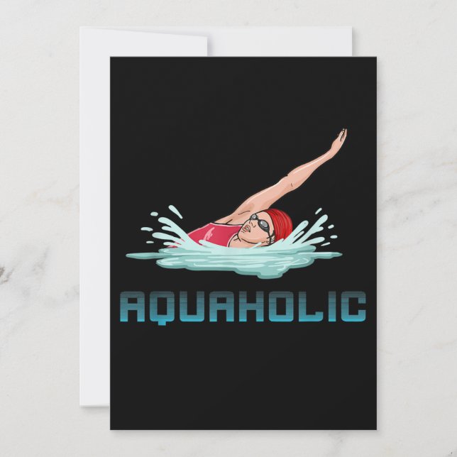 Cartes Pour Fêtes Annuelles Casquette lunettes de natation Amour Amour nageur  (Devant)