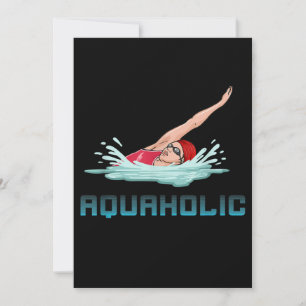 Cartes Pour Fêtes Annuelles Casquette lunettes de natation Amour Amour nageur