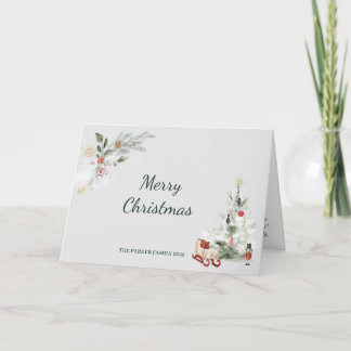 Cartes Pour Fêtes Annuelles Casse-noisette aquarelle botanique Noël mignon