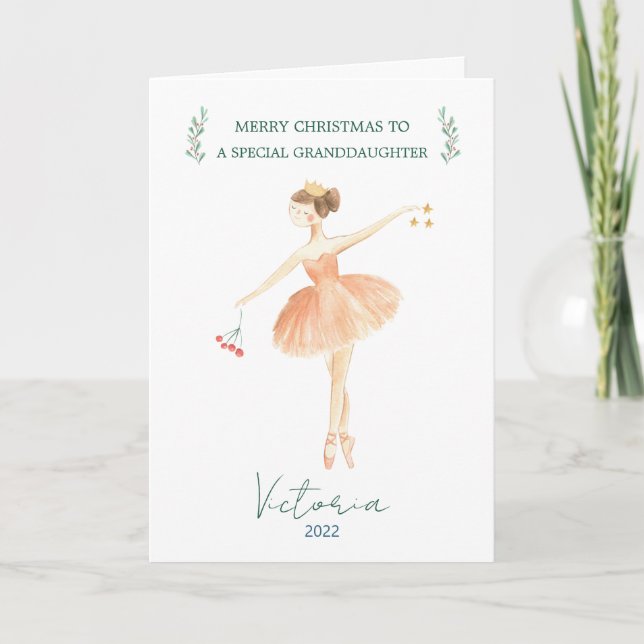 Cartes Pour Fêtes Annuelles Casse-Noisette, Ballet Images Noël à la petite-fil (Devant)