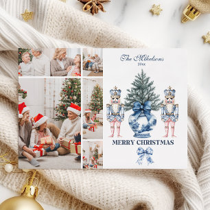 Cartes Pour Fêtes Annuelles Casse-noisette de Noël en bleu de style chinoiseri