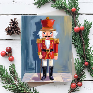 Cartes Pour Fêtes Annuelles Casse-noisette de Noël Soldat rouge Aquarelle