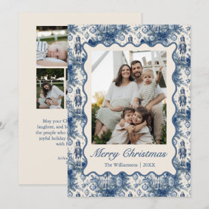Cartes Pour Fêtes Annuelles Casse-noisette élégant bleu Toile de Noël 5 Photos