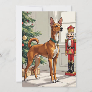 Cartes Pour Fêtes Annuelles Casse-noisette élégant de chien Basenji pour un No