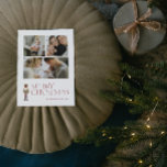 Cartes Pour Fêtes Annuelles Casse-Noisette moderne Joyeux Noël 3 Photo<br><div class="desc">Vous êtes sûr de répandre la joie de vacances avec la Modern Nutcracker Joyeux Noël 3 Photo Typographie Carte postale de vacances! Cette carte postale est parfaite pour envoyer à ceux qui sont chers pour leur souhaiter une joyeuse saison de vacances. La typographie festive en Bourgogne se démarque sur la...</div>