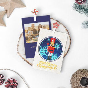 Cartes Pour Fêtes Annuelles Casse-noisette photo vintage 1 Joyeux Noël or