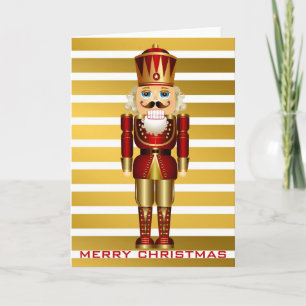 Cartes Pour Fêtes Annuelles Casse-noisette rouge et or