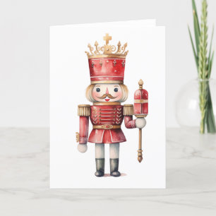 Cartes Pour Fêtes Annuelles Casse-noisettes de vacances roi en rouge VIDE