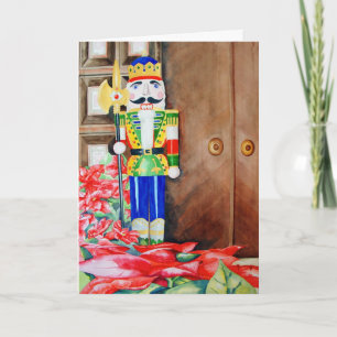 Cartes Pour Fêtes Annuelles Casse-noix et Pointsettia