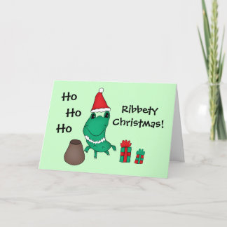 Cartes Pour Fêtes Annuelles Cassie's mignon grenouille de Noël Ribbety Christm
