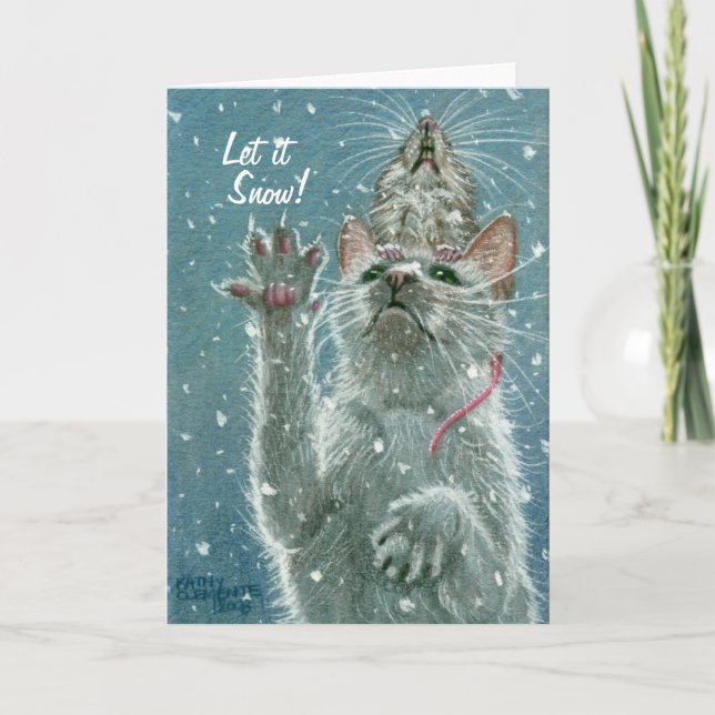 Cartes Pour Fêtes Annuelles Cat and Rat Greeting Card, Let it Snow ! (Devant)