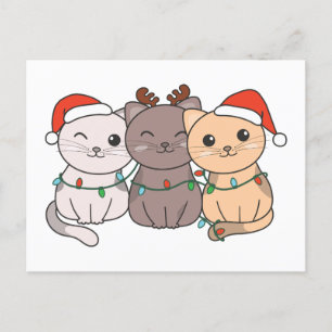 Cartes Pour Fêtes Annuelles Cat Christmas Animaux mignons Chats