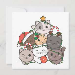 Cartes Pour Fêtes Annuelles Cat Christmas Tree Drôle animal Noël