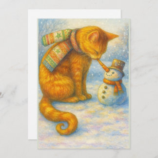 Cartes Pour Fêtes Annuelles Cat Lover's  Christmas Sarah and the Snowman